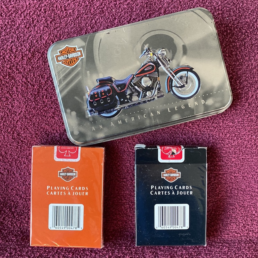 Harley-Davidson Tin 2 Decks Cards Vintage